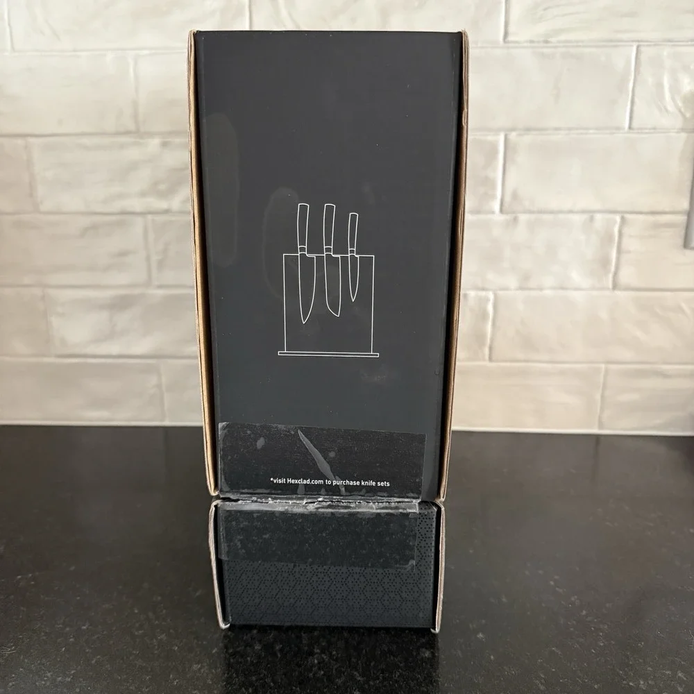 HEXCLAD Magnetic Walnut Knife Block Holder Open Box (Knife Not Included)